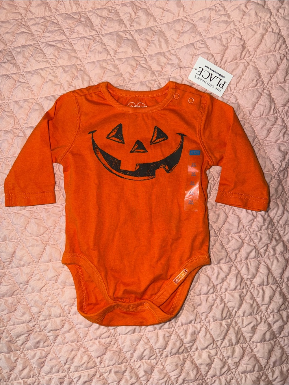 The Children’s Place Halloween Baby 🎃 NWT 0-3 months Long-sleeve Onesie Orange